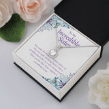 "World A Brighter Place" Incredible Sister Necklace Gift From Sis Brother Eternal Hope Pendant Jewelry Box Birthday Christmas Valentines Wedding