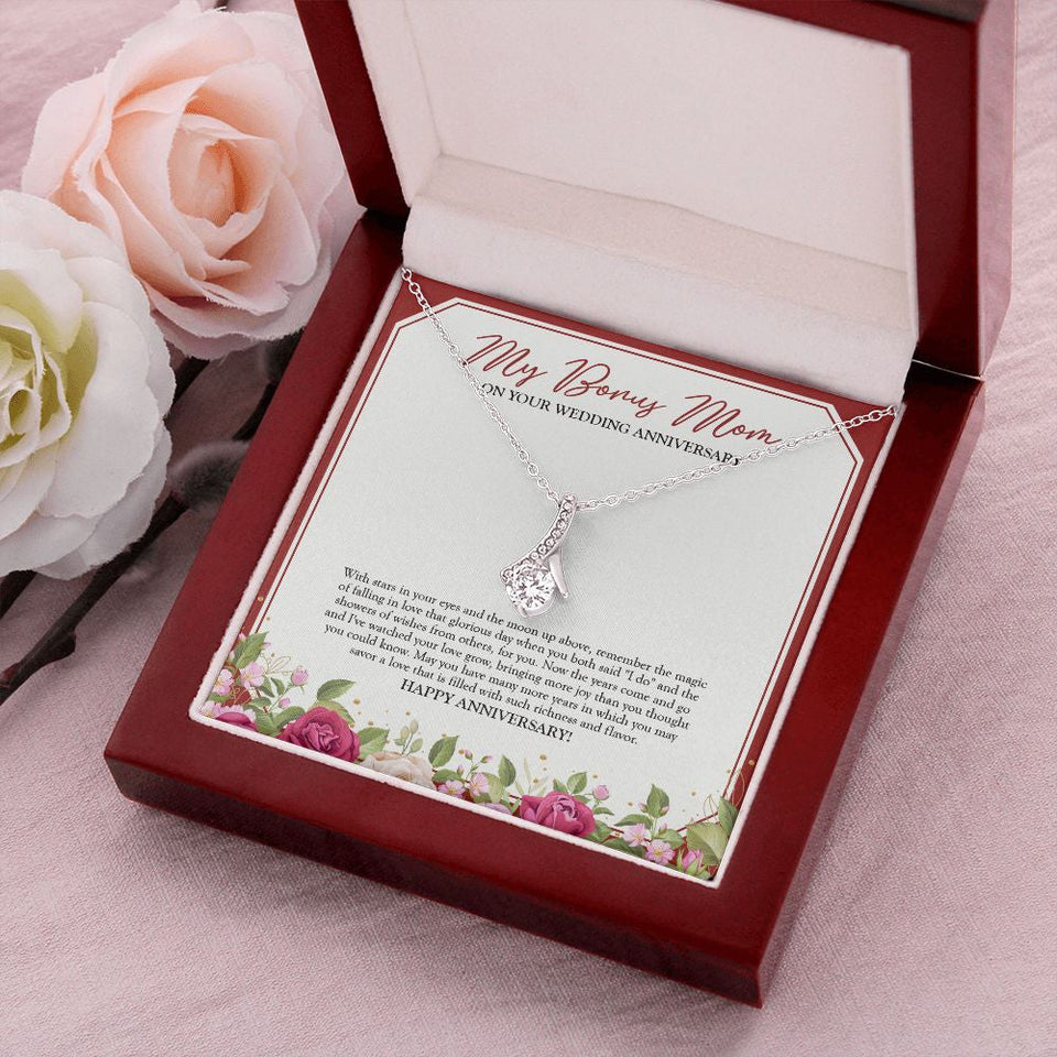 "Magic Of Falling In Love" Bonus Mom Wedding Anniversary Necklace Gift From Daughter Son Alluring Beauty Pendant Jewelry Box