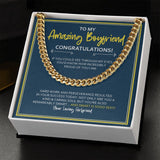 "See Through My Eyes" Boyfriend Graduation Necklace Gift From Girlfriend Cuban Link Chain Jewelry Box