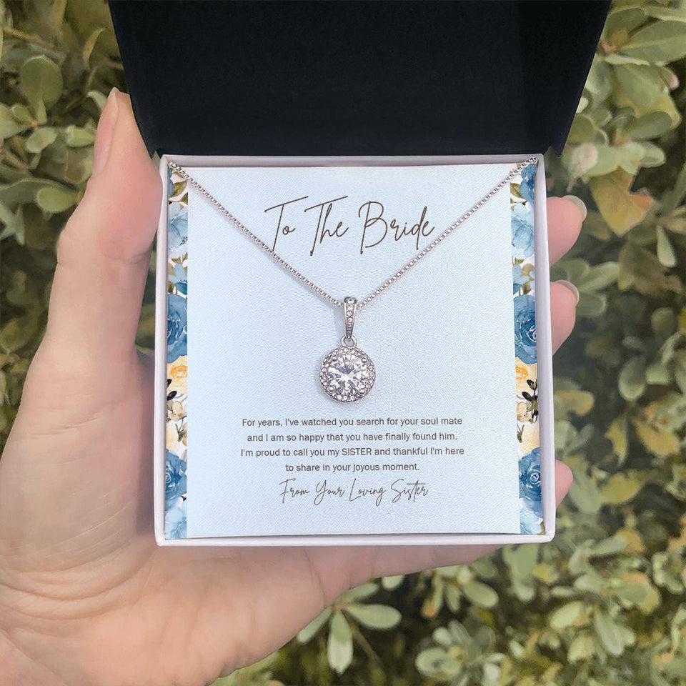 "Finally Found Him" Bride Wedding Day Necklace Gift From Sister Eternal Hope Pendant Jewelry Box