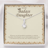 "I Will Love You Forever" Badass Daughter Necklace Gift From Mom Dad Parents Alluring Beauty Pendant Jewelry Box Birthday Graduation Wedding Thanksgiving