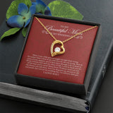 "Dressed In Silk And Pearls" Beautiful Mom of the Bride Wedding Day Necklace Gift From Daughter Forever Love Pendant Jewelry Box