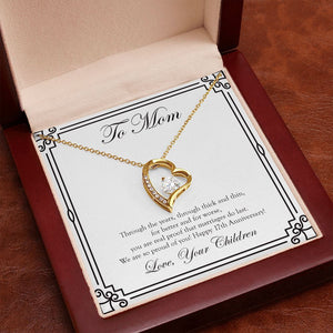 "Marriage Do Last" Mom 17th Wedding Anniversary Necklace Gift From Daughter Son Forever Love Pendant Jewelry Box
