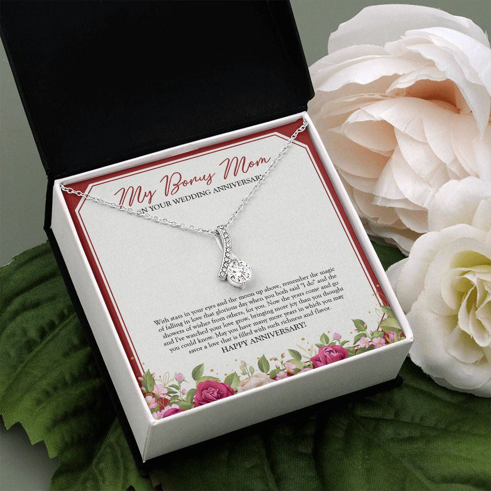 "Magic Of Falling In Love" Bonus Mom Wedding Anniversary Necklace Gift From Daughter Son Alluring Beauty Pendant Jewelry Box