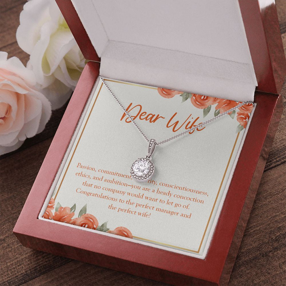 "Passion, Commitment, And Sincerity" Wife Job Promotion Necklace Gift From Husband Eternal Hope Pendant Jewelry Box