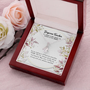 "Teach Little Minds" Daycare Teacher Necklace Gift From Parents Co-Teachers Co-Worker Alluring Beauty Pendant Jewelry Box Birthday Teachers Day Thanksgiving
