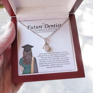 "Move Boldly" Future Dentist Graduation Necklace Gift From Mom Dad Grandpa Grandma Teacher Bestfriend Alluring Beauty Pendant Jewelry Box