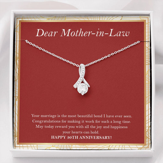 "Beautiful Bond I Have Seen" Dear Mother In Law 30th Wedding Anniversary Necklace Gift From Daughter-In-Law Son-In-Law Alluring Beauty Pendant Jewelry Box