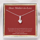 "Beautiful Bond I Have Seen" Dear Mother In Law 30th Wedding Anniversary Necklace Gift From Daughter-In-Law Son-In-Law Alluring Beauty Pendant Jewelry Box