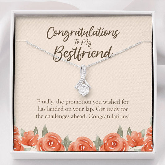 "The Challenges Ahead" Bestfriend Job Promotion Necklace Gift From BFF Bestie Colleague Alluring Beauty Pendant Jewelry Box