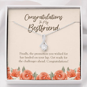 "The Challenges Ahead" Bestfriend Job Promotion Necklace Gift From BFF Bestie Colleague Alluring Beauty Pendant Jewelry Box