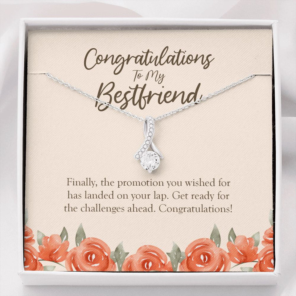 "The Challenges Ahead" Bestfriend Job Promotion Necklace Gift From BFF Bestie Colleague Alluring Beauty Pendant Jewelry Box