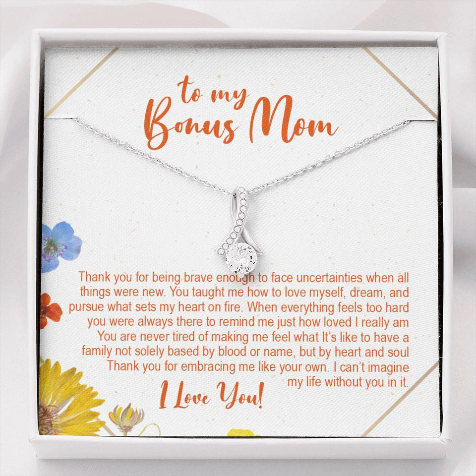 "Heart and Soul" Bonus Mom Necklace Gift From Daughter Son Alluring Beauty Pendant Jewelry Box Birthday Christmas Mothers Day Thanksgiving