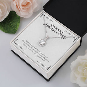 "Work Doesn't  Go Unnoticed" Personal Assistant Wife Necklace Gift From Husband Eternal Hope Pendant Jewelry Box Birthday Valentines Work Anniversary