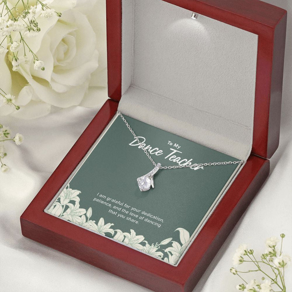"Love Of Dancing" Dance Teacher Necklace Gift From Trainee Student Alluring Beauty Pendant Jewelry Box Thanksgiving Teachers Day Birthday