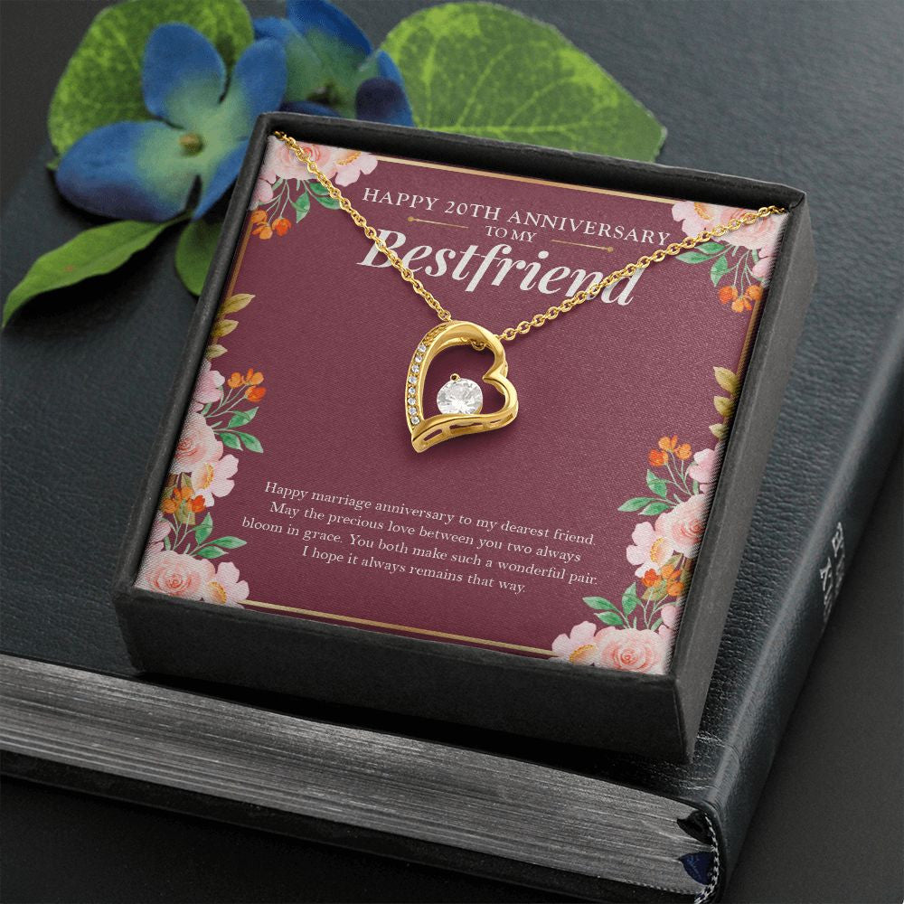 "Love Bloom In Grace" Bestfriend 20th Wedding Anniversary Necklace Gift From BFF Bestie Soul Sister Forever Love Pendant Jewelry Box