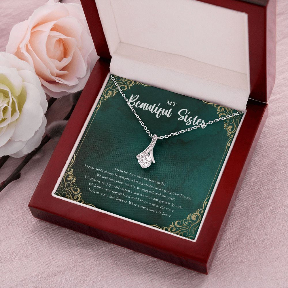"Caring Friend" Beautiful Sister Necklace Gift From Brother Sis Alluring Beauty Pendant Jewelry Box Birthday Christmas Valentines New Year