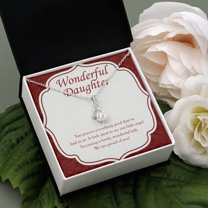 "You Possess Everything Good" Wonderful Daughter Necklace Gift From Mom Dad Alluring Beauty Pendant Jewelry Box Birthday Graduation Christmas New Year