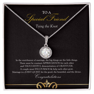 "Enrichment Of Marriage" Special Friend Wedding Day Necklace Gift From BFF Bestie Soul Sister Eternal Hope Pendant Jewelry Box