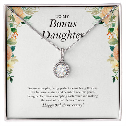 "Wise, Mature, And Beautiful" Bonus Daughter 3rd Wedding Anniversary Necklace Gift From Mom Dad Eternal Hope Pendant Jewelry Box