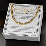 "The One And Only" Boyfriend Anniversary Necklace Gift From Girlfriend Cuban Link Chain Jewelry Box