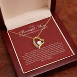 "Dressed In Silk And Pearls" Beautiful Mom of the Bride Wedding Day Necklace Gift From Daughter Forever Love Pendant Jewelry Box