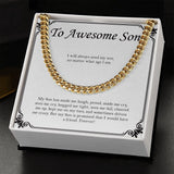 "Time Driven" Awesome Son Necklace Gift From Mom Dad Cuban Link Chain Jewelry Box Graduation Birthday Thanksgiving