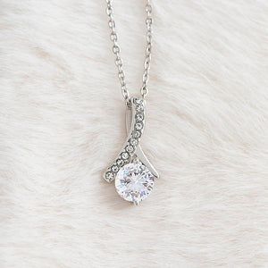 "Endless Support" Cousin of the Bride Wedding Necklace Gift Alluring Beauty Pendant Jewelry Box