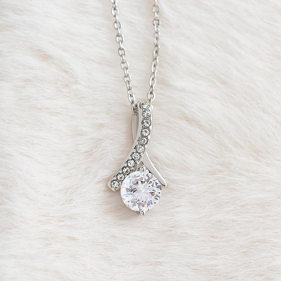 "Endless Support" Cousin of the Bride Wedding Necklace Gift Alluring Beauty Pendant Jewelry Box