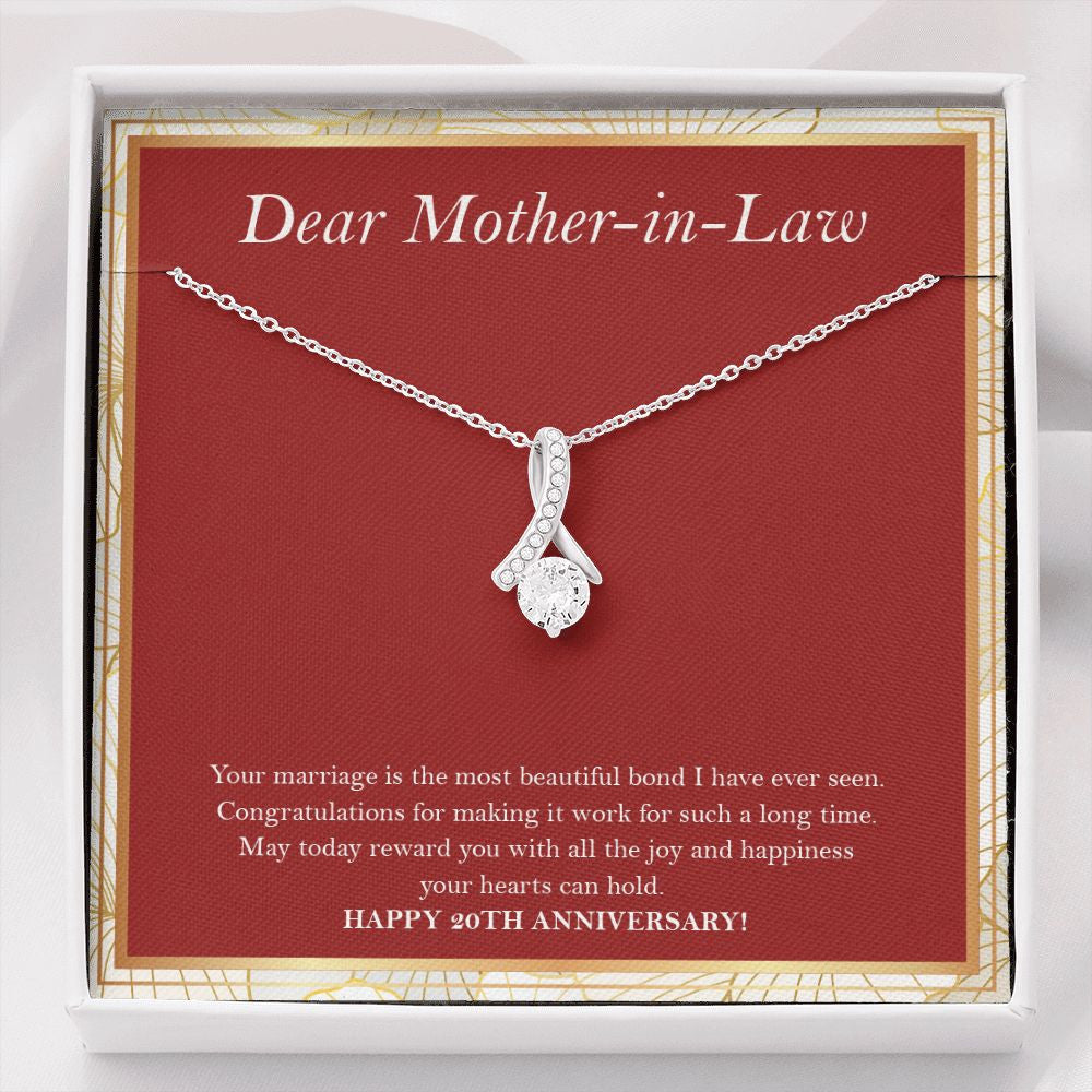 "Joy and Happiness" Mother In Law 20th Wedding Anniversary Necklace Gift From Son-In-Law Daughter- in- Law Alluring Beauty Necklace Jewelry Box