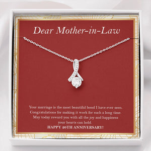 "Joy and Happiness" Mother In Law 20th Wedding Anniversary Necklace Gift From Son-In-Law Daughter- in- Law Alluring Beauty Necklace Jewelry Box