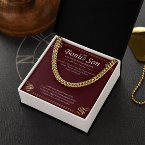 "Happy And Blessed" Bonus Son Engagement Necklace Gift From Mom Dad Parents Cuban Link Chain Jewelry Box