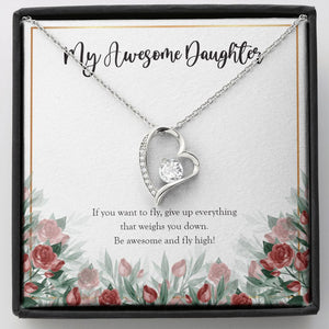 "If You Want To Fly" Awesome Daughter Necklace Gift From Mom Dad Forever Love Pendant Jewelry Box Birthday Christmas Graduation Thanksgiving