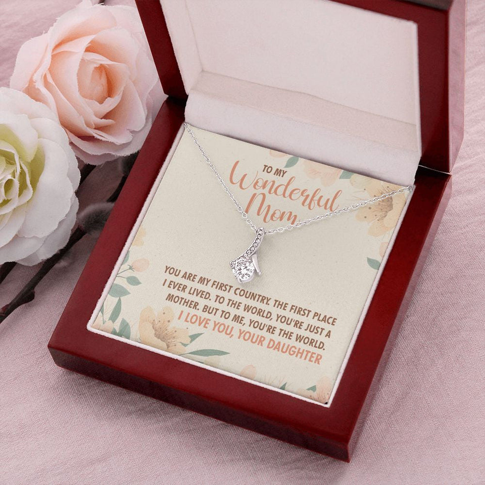 "You're the world" Wonderful Mom Necklace Gift From Son Daughter Alluring Beauty Pendant Jewelry Box Thanksgiving Birthday Christmas Mothers Day