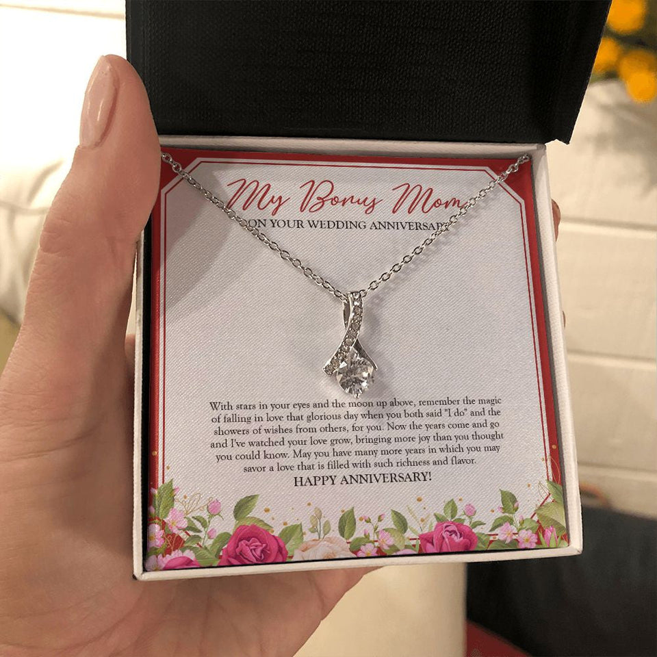 "Magic Of Falling In Love" Bonus Mom Wedding Anniversary Necklace Gift From Daughter Son Alluring Beauty Pendant Jewelry Box