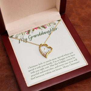 "Special With Family" Granddaughter Christmas Necklace Gift From Grandma Grandpa Forever Love Pendant Jewelry Box