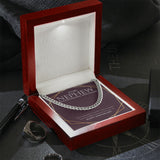 "Intertwined Fate" Nephew Wedding Anniversary Necklace Gift From Aunt Uncle Cuban Link Chain Jewelry Box