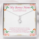 "Most Beautiful Thing Ever" Bonus Mom Golden Wedding Anniversary Necklace Gift From Daughter Son Alluring Beauty Pendant Jewelry Box