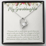 "Special With Family" Granddaughter Christmas Necklace Gift From Grandma Grandpa Forever Love Pendant Jewelry Box