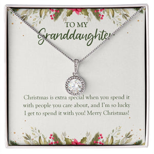 "Extra Special With You" Granddaughter Christmas Necklace Gift From Grandma Grandpa Eternal Hope Pendant Jewelry Box