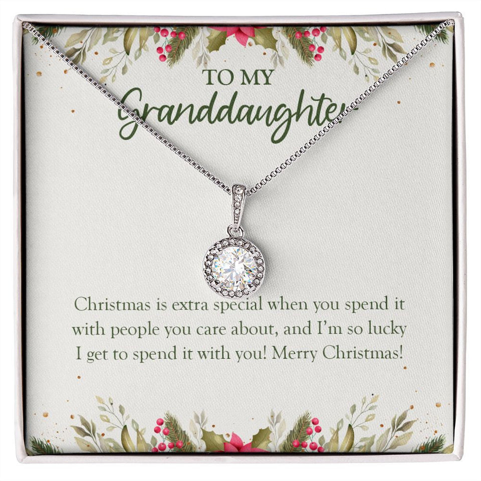 "Extra Special With You" Granddaughter Christmas Necklace Gift From Grandma Grandpa Eternal Hope Pendant Jewelry Box