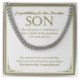 "Only Person Is Capable" Son Job Promotion Necklace Gift From Mom Dad Cuban Link Chain Jewelry Box