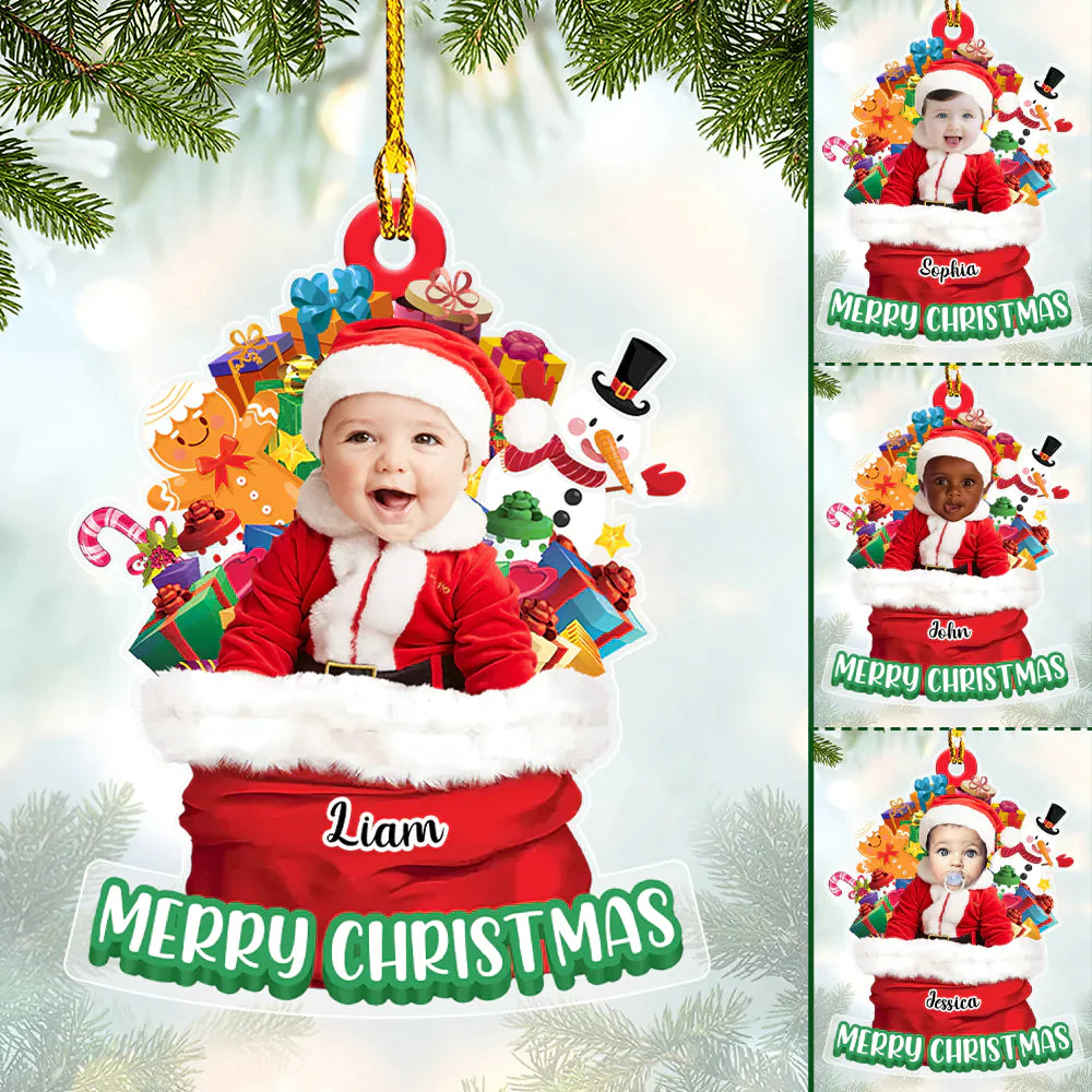 Personalized Flat Acrylic Cute Baby Ornament Home Decor Christmas