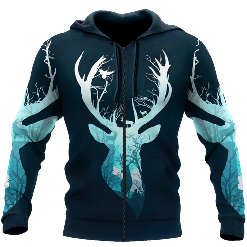 Hunting Gifts Deer Hunting Gifts Deer Hunting All Over Printed US Unisex Size Hoodie
