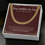 "Made To Be Together" Brother In Law 30th Wedding Anniversary Necklace Gift From Sister-In-Law Brother-In-Law Cuban Link Chain Jewelry Box