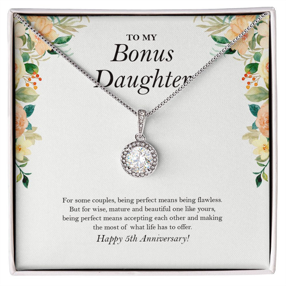 "Accepting Each Other" Bonus Daughter 5th Wedding Anniversary Necklace Gift From Mom Dad Eternal Hope Pendant Jewelry Box