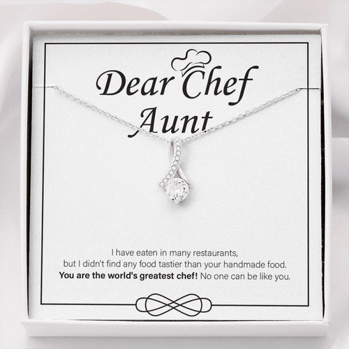 "Tastier Than Your Homemade" Chef Aunt Necklace Gift From Nephew Niece Alluring Beauty Pendant Jewelry Box Birthday Christmas Thanksgiving Valentines