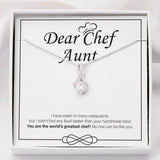 "Tastier Than Your Homemade" Chef Aunt Necklace Gift From Nephew Niece Alluring Beauty Pendant Jewelry Box Birthday Christmas Thanksgiving Valentines
