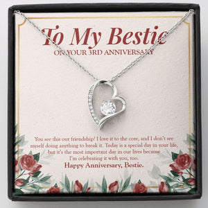 "Doing Anything To Break" Bestfriend 3rd Wedding Anniversary Necklace Gift From Bestie BFF Soul Sister Forever Love Pendant Jewelry Box