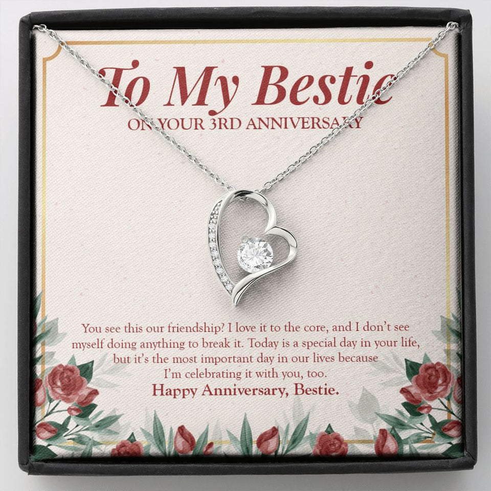 "Doing Anything To Break" Bestfriend 3rd Wedding Anniversary Necklace Gift From Bestie BFF Soul Sister Forever Love Pendant Jewelry Box